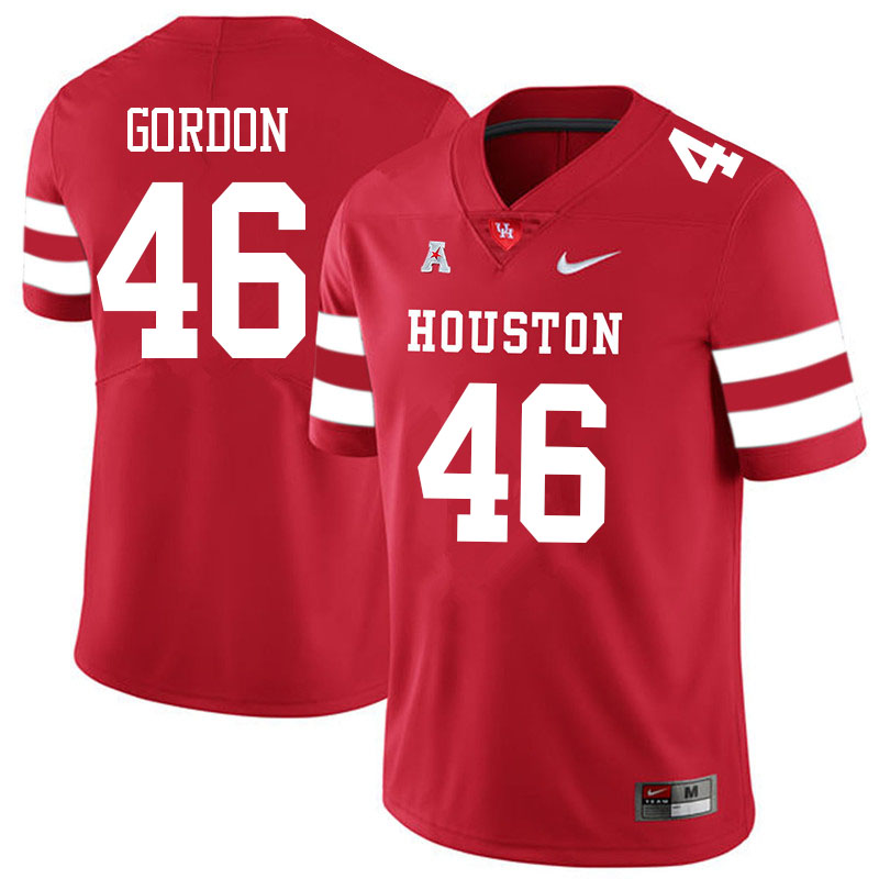 Men #46 Tyler Gordon Houston Cougars College Football Jerseys Sale-Red - Click Image to Close